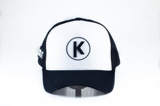 Boné Trucker Aba Curva Preto/Branco King Of Lenses
