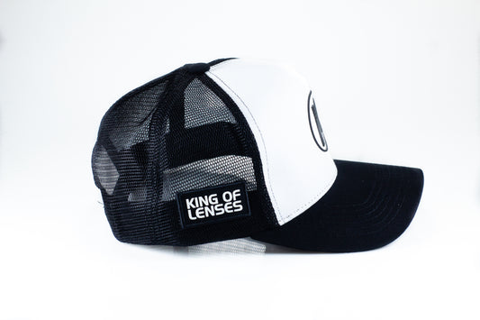 Boné Trucker Aba Curva Preto/Branco King Of Lenses
